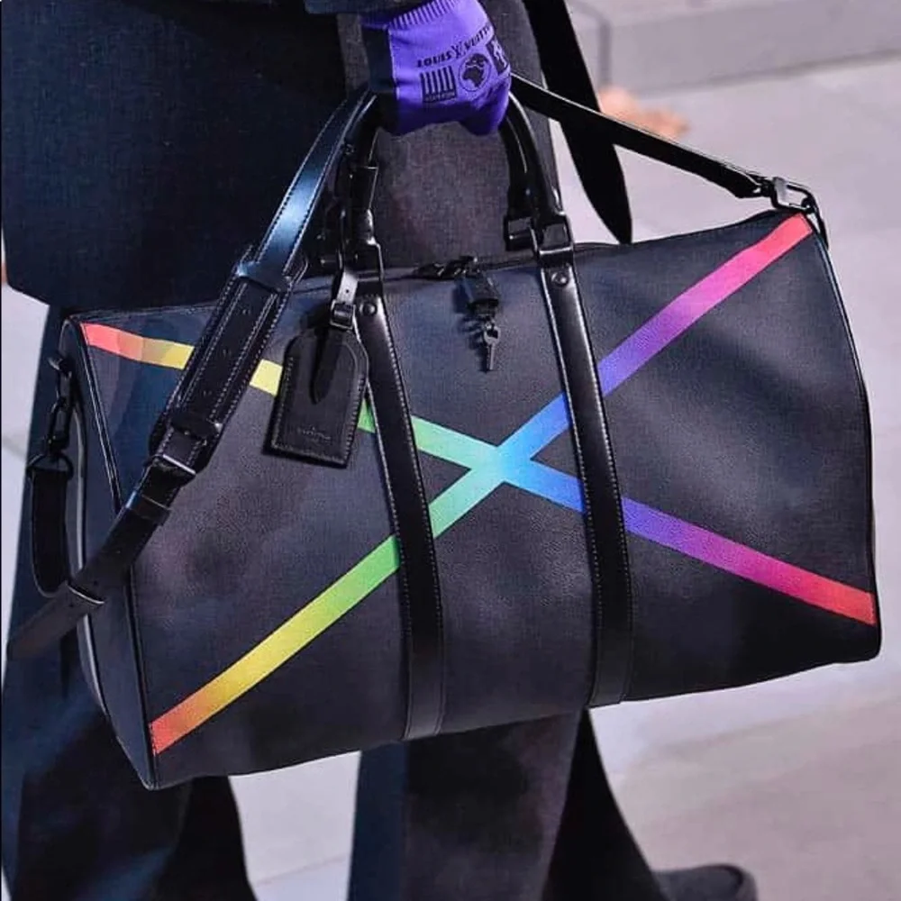 Louis Vuitton Virgil Abloh FW19 Rainbow Runway Keepall Duffle Travel Bag